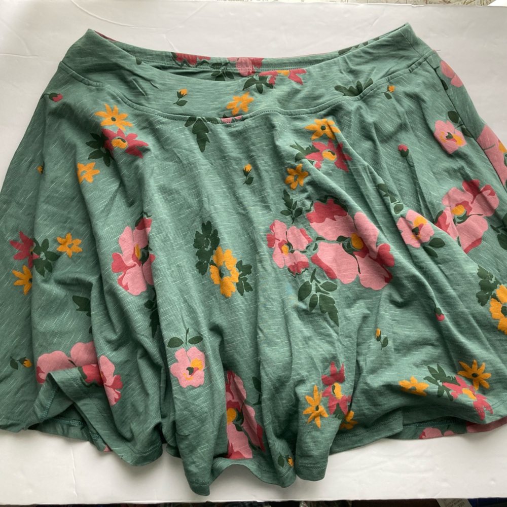 Toad & Co Womens Size M Green Pink Yellow Floral Birdie Activewear Skort Skirt - Picture 4 of 7
